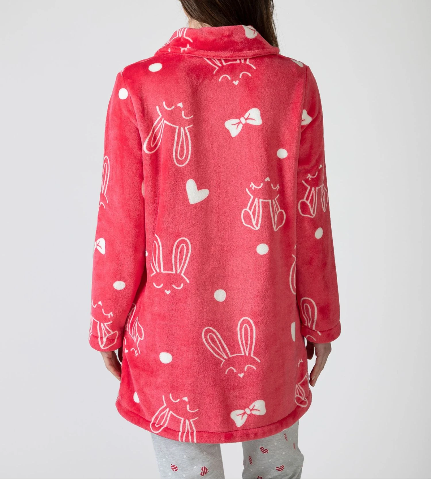 Veste Rose Pilou à Fermeture éclair Imprimé Petits Lapins 6 Veste Rose Pilou à Fermeture éclair Imprimé Petits Lapins – Image 4