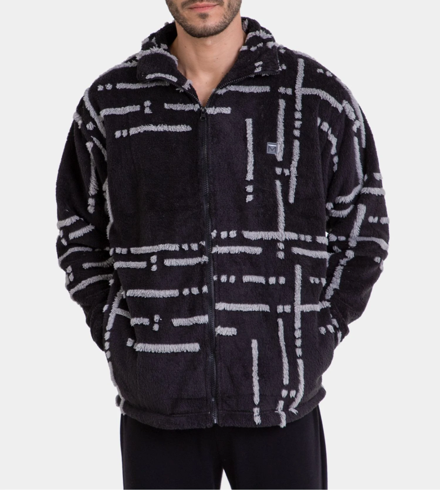 Veste D'intérieur Zippée Pour Homme Gris 8 Veste D'intérieur Zippée Pour Homme Gris – Image 6