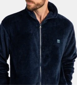 Veste Zippée Homme Bleu Encre -Lingerie Sipp veste h zipee uni k11 encre multicolore 2