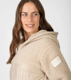 Veste Molletonnée Beige à Capuche Et Fermeture éclair 8 Veste Molletonnée Beige à Capuche Et Fermeture éclair -Lingerie Sipp veste polaire zippee femme beige 2
