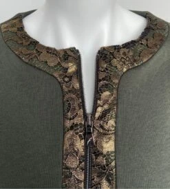 Veste Zippée Avec Dentelle Forest Night 7 Veste Zippée Avec Dentelle Forest Night -Lingerie Sipp veste zipee dentelle effet cuir 782 forest night 2