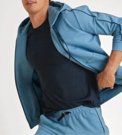 Calida Veste Zippée à Capuche Remix Lounge Leisure Niagara Blue – Homewear Premium en Coton Doux -Lingerie Sipp veste zipee jogging 375 niagara blue 4