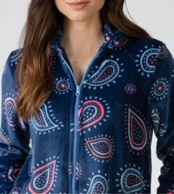 Veste Pilou Bleue à Capuche – Imprimé Fun et Coloré en Molleton Douillet Style Cocooning 8 Veste Pilou Bleue à Capuche – Imprimé Fun et Coloré en Molleton Douillet Style Cocooning -Lingerie Sipp veste zippee bleu a capuche femme 2