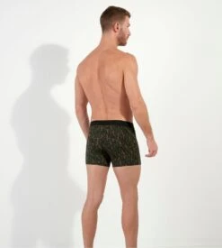 Boxer Homme HOM Vizzanova Imprimé Minimaliste Vert Kaki - Coton & Modal Premium -Lingerie Sipp vizzanova boxer kaki imprime plante carnivore 3
