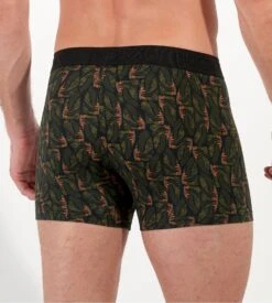 Boxer Homme HOM Vizzanova Imprimé Minimaliste Vert Kaki - Coton & Modal Premium -Lingerie Sipp vizzanova boxer kaki imprime plante carnivore 4