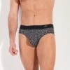 Slip HOM Waldorf Imprimé Gris – Sous-vêtement Homme HO1 Ouverture Horizontale en Coton Modal