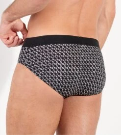 Slip HOM Waldorf Imprimé Gris – Sous-vêtement Homme HO1 Ouverture Horizontale en Coton Modal -Lingerie Sipp waldorf comfort slip mini ho1 gris a motifs 3