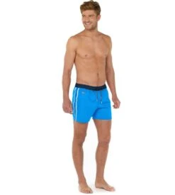 Hom Waterpolo Bleu – Short de Bain Homme Sportif à Taille Élastique -Lingerie Sipp waterpolo short de plage bleu 00bi bleu 3