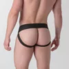 WOH Night Universe Noir – Jockstrap Homme Effet Cuir Brillant et Microfibre -Lingerie Sipp woh night universe jockstrap noir