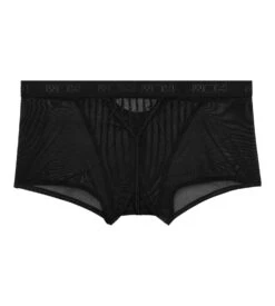 WOH - Boxer Homme en Tulle Noir Transparent à Rayures - Personnal Allure -Lingerie Sipp woh personnal allure boxer h 0004 black noir 3