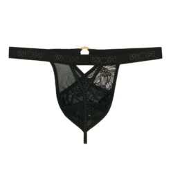 WOH Pure Seduction Noir – Dentelle Florale et Anneau Doré – String Homme Sexy -Lingerie Sipp woh pure seduction g string noir 5