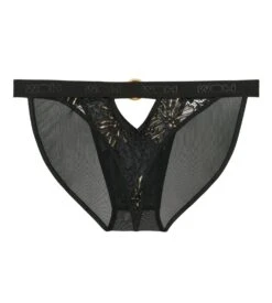 WOH Tanga Homme Micro Pure Seduction Noir – Dentelle Florale et Tulle avec Anneau Doré -Lingerie Sipp woh pure seduction tanga micro noir 3