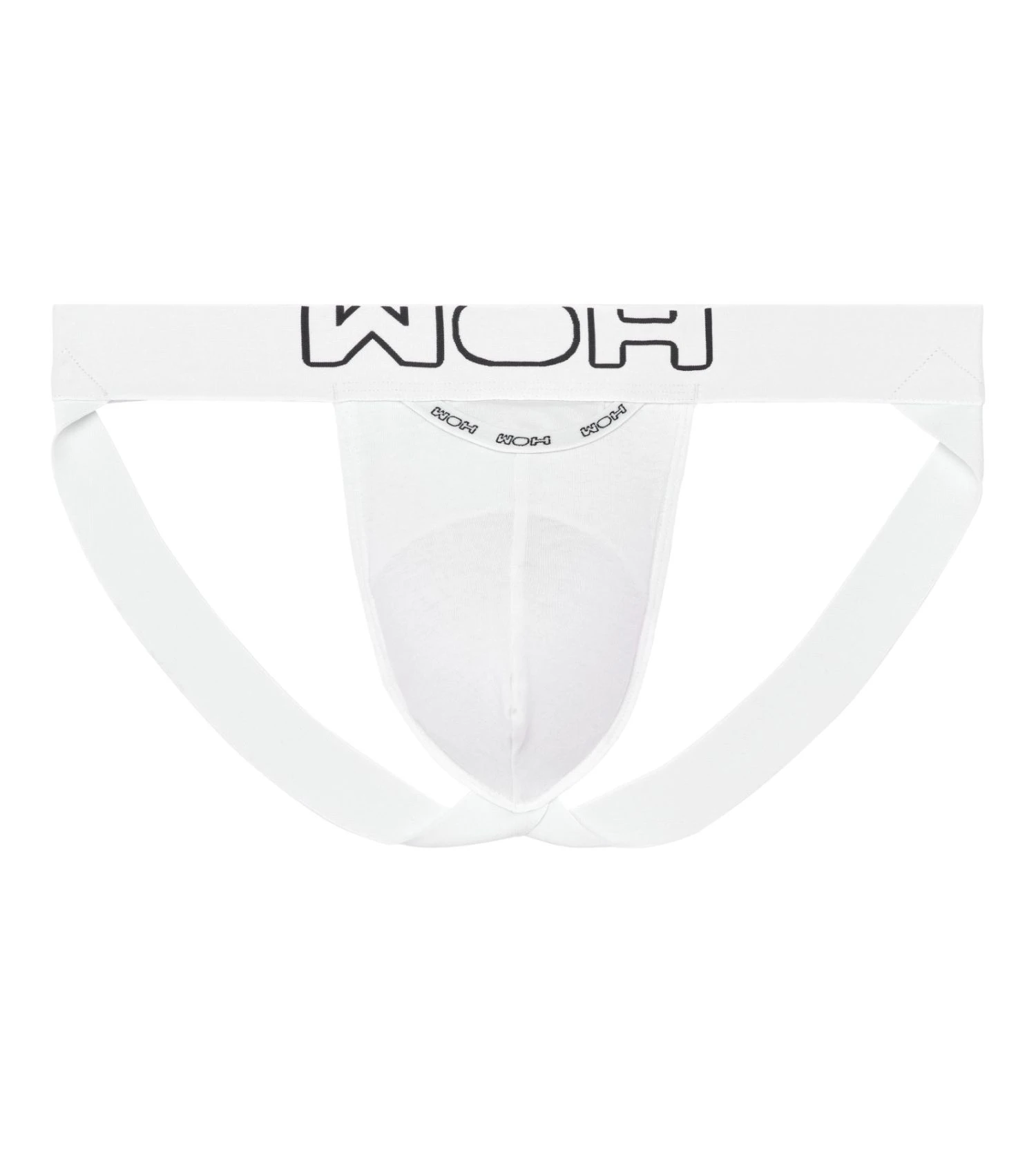 WOH White Sexy Fun - HO1 Horizontal Opening Cotton Jockstrap 4 WOH White Sexy Fun - HO1 Horizontal Opening Cotton Jockstrap – Image 2