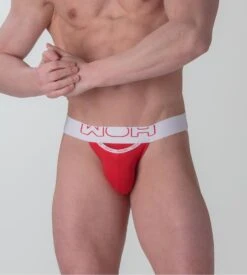 Jockstrap Homme WOH Sexy Fun Rouge – Sous-vêtement Sport & Glamour avec Ouverture HO1 -Lingerie Sipp woh sexy fun jockstrap rouge 5