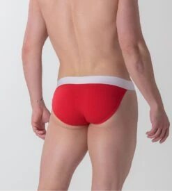 WOH Tanga Homme Rouge Sexy Fun – Ceinture Large et Ouverture Horizontale HO1 -Lingerie Sipp woh sexy fun tanga micro ceinture large rouge 2